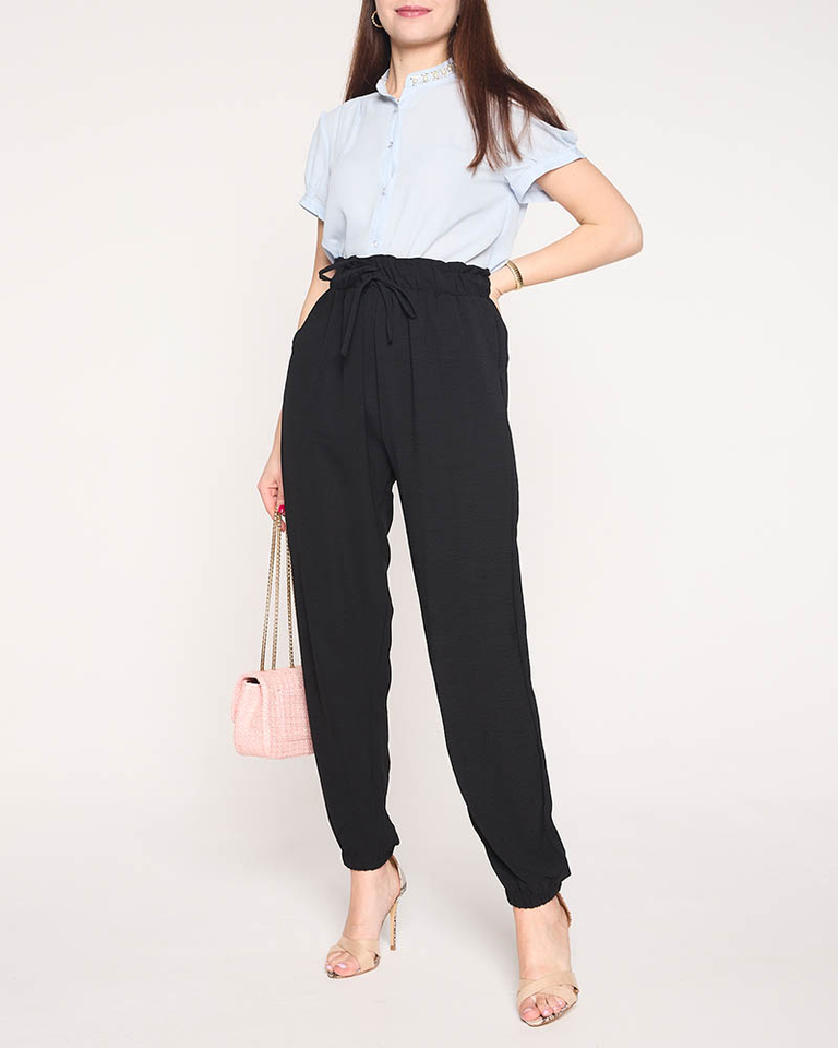 Juodo audinio moteriškos kelnės PLIUS DYDIS - Drabužiai