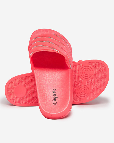 OUTLET Коралловые женские тапочки с фианитами Mytaris - Обувь