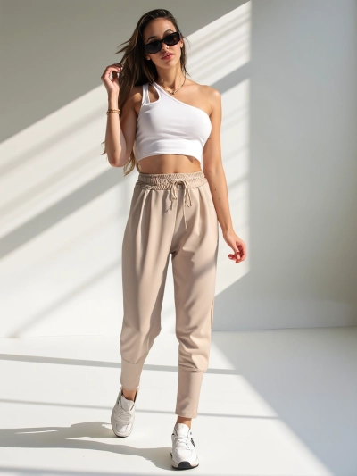 Королевская мода Женские брюки с золотым эластичным поясом