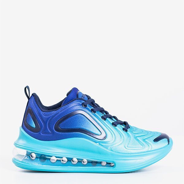 Turkusowe męskie sportowe buty z przezroczystą podeszwą Aierda - Obuwie