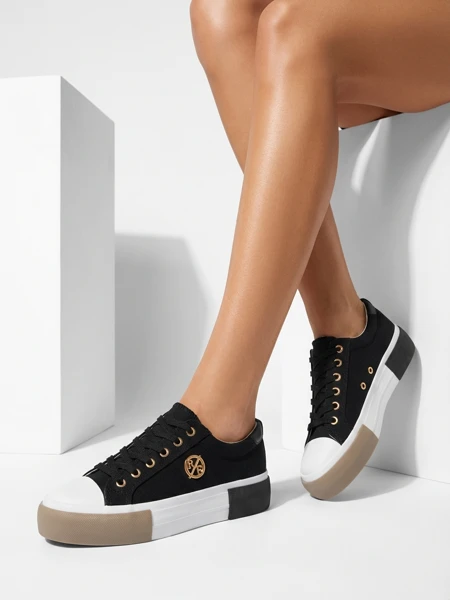 Juodi moteriški Aurelio Canvas sportiniai bateliai