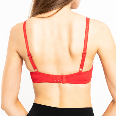 Raudona paminkštinta liemenėlė su nėriniais - Apatiniai drabužiai