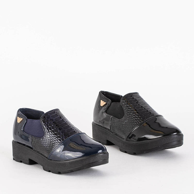 Темно-синие лакированные детские туфли Iraira