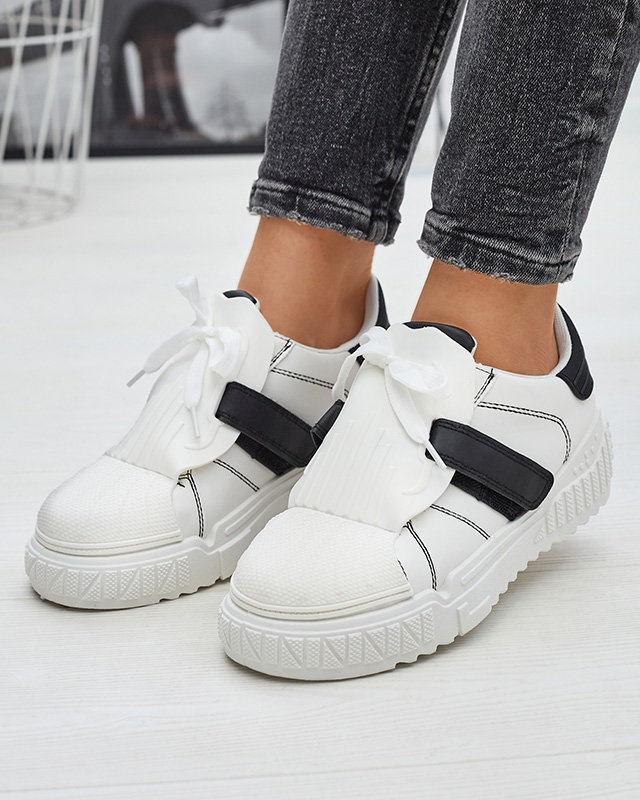 OUTLET Черно-белые женские спортивные туфли с резиновыми вставками Inika - Обувь