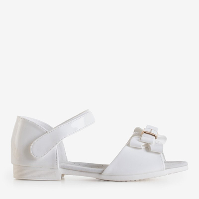 Белые детские босоножки с бантиком Loqi