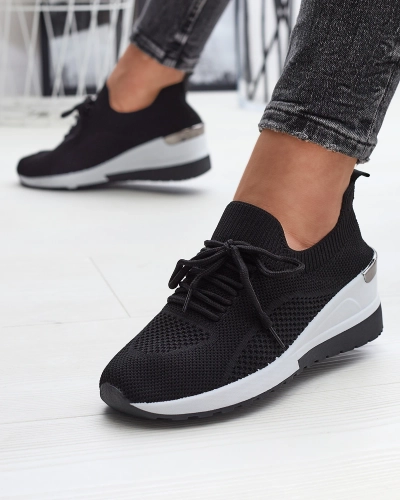 Juodi moteriški sportiniai bateliai su paslėptu inkaru Ahelle- Footwear