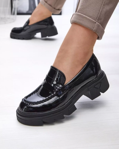 Лакированные черные мокасины для женщин Tygriss- Footwear