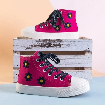 Детские высокие кеды в цвете фуксия Famot