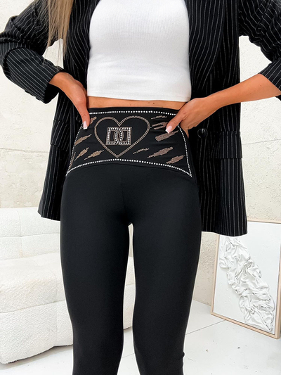 Royalfashion Женские леггинсы с цирконами