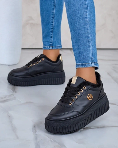 Royalfashion Pašiltintos moteriškos basutės su kailiu Sofi