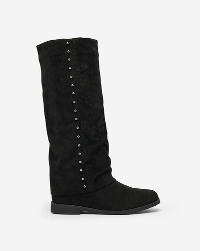 Royalfashion Черные женские сапоги со скрытым якорем Bisadi