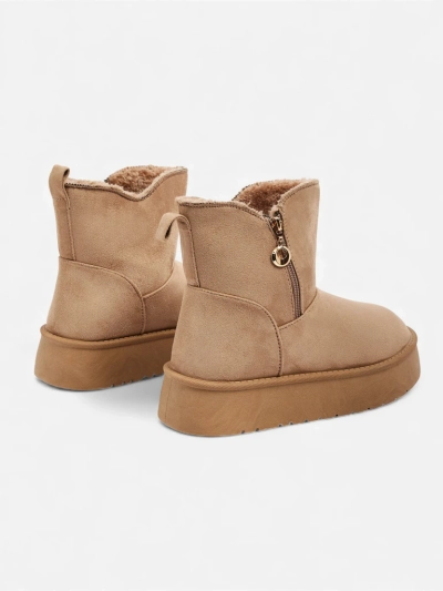 Moteriški smėlio spalvos odiniai aulinukai „Aurora“ kasdienai