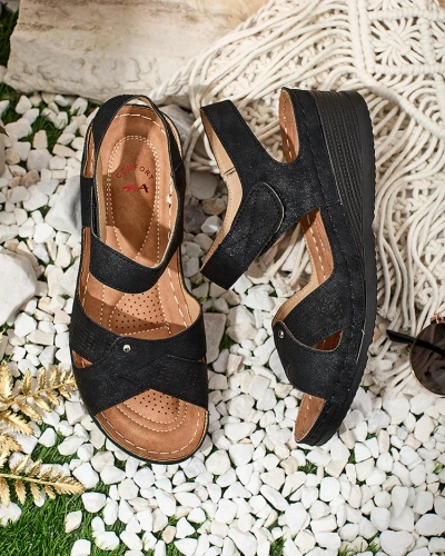 Royalfashion Женские сандалии Obbiave на низком каблуке