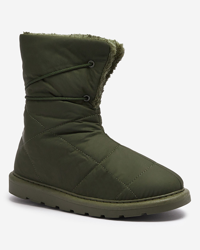 Tamsiai žalia moteriška avalynė a'la sniego batai Amirfu- Avalynė