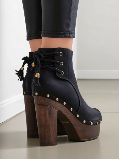 Royalfashion Женские ботильоны на толстом каблуке Bezollos