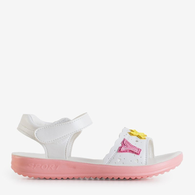 Белые детские босоножки на липучках Yksa