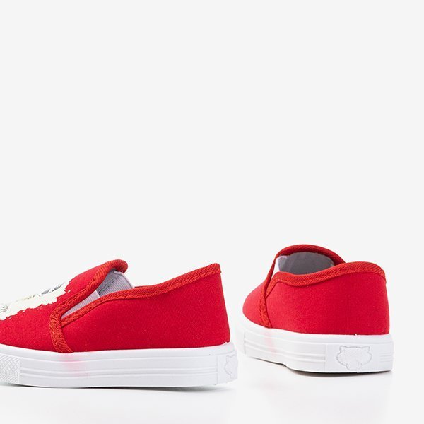 Czerwone tenisówki slip on dziecięce Berries - Obuwie