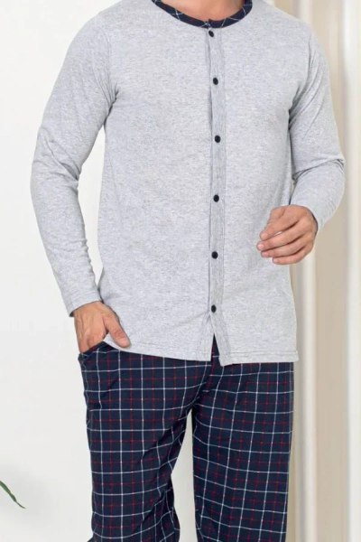 Мужские пижамы в клетку Royalfashion из хлопка