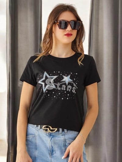Royalfashion Женская хлопковая футболка STARS