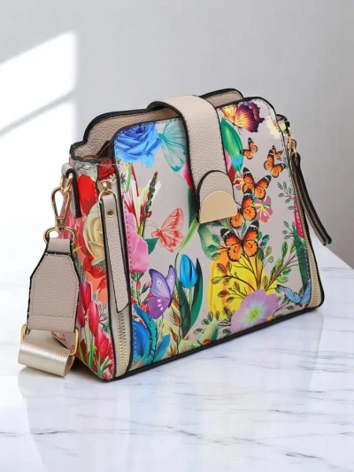 Royalfashion Maža gėlių moterų rankinė, pagaminta iš ekokožos