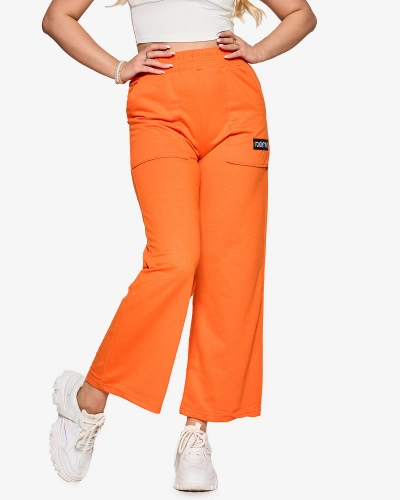 Женские оранжевые широкие треники - Одежда