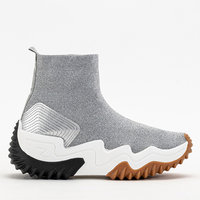 Sidabriniai moteriški aukštakulniai treniruokliai su blizgučiais Tenera - Avalynė