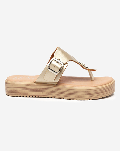 Auksinės moteriškos basutės ant Borico platformos - Avalynė