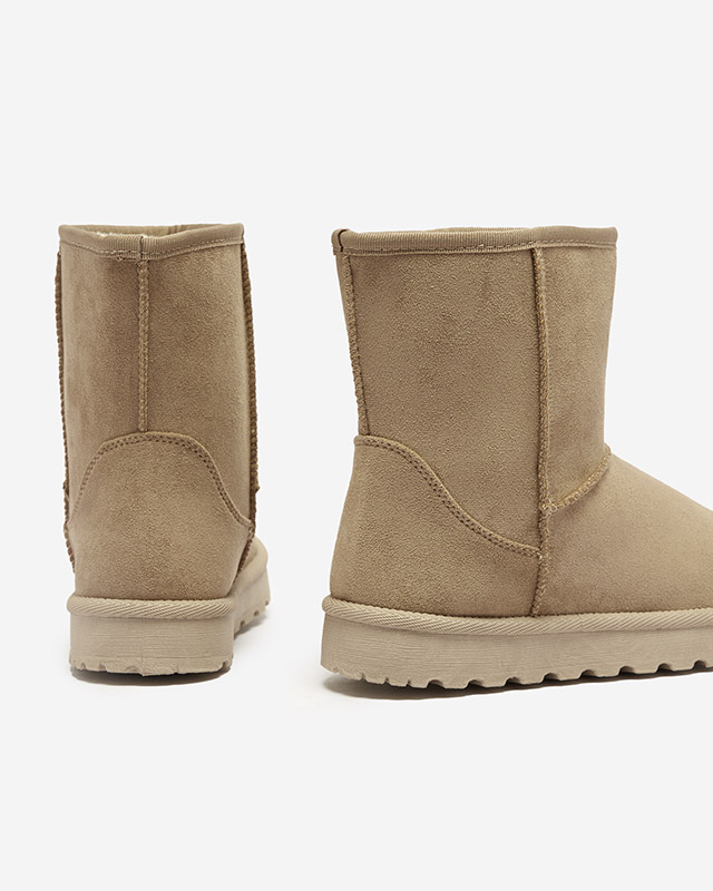 Женские утепленные снегоступы из эко-замши светло-коричневого цвета Xetik - Обувь