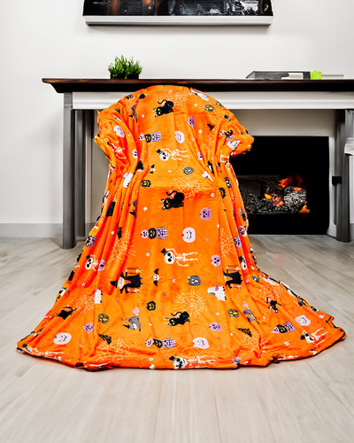 Royalfashion Halloween оранжевое покрывало 160x200
