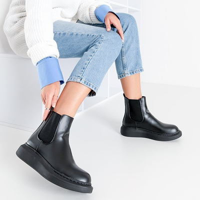 Черные женские сапоги на платформе от Fabriano - Обувь