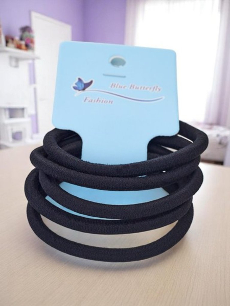 Royalfashion 5 juodų plaukų gumyčių rinkinys Nero