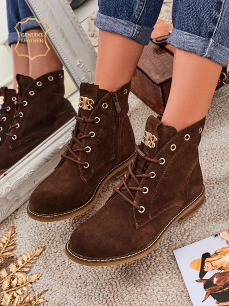 Moteriški aulinukai „Aurelia Romano“ iš natūralios zomšos – rudi, su kailiu