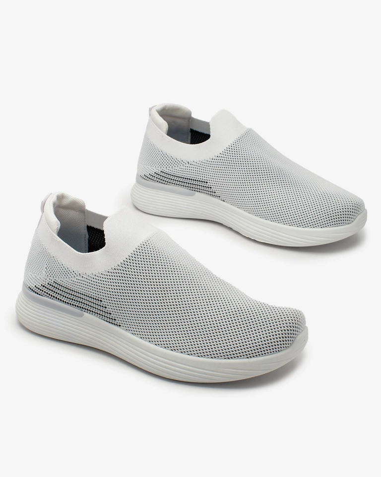 Royalfashion Белые мужские спортивные туфли-слипы Riticas