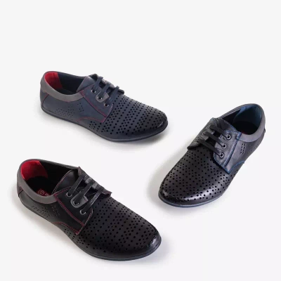 OUTLET Туфли мужские темно-синие с красной нитью Iona - Обувь