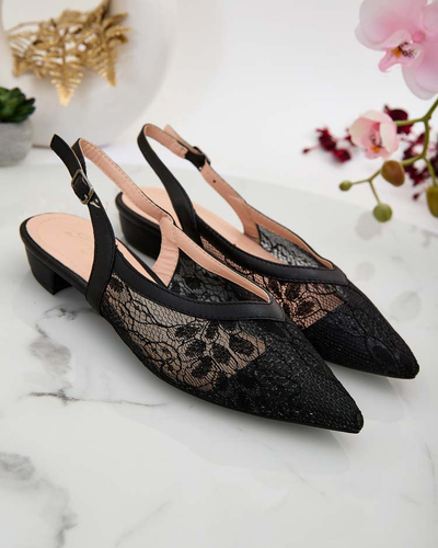 Royalfashion Moteriški a'la balerinos tipo sandalai su nėriniais Benoce