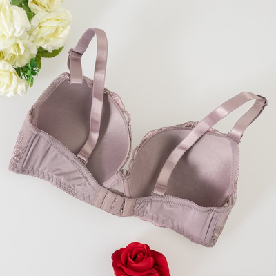 Пурпурный бюстгальтер на подкладке с кружевом - Нижнее белье