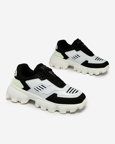 Royalfashion Baltos ir juodos spalvos medžiaginiai sportiniai bateliai vyrams Lamkim