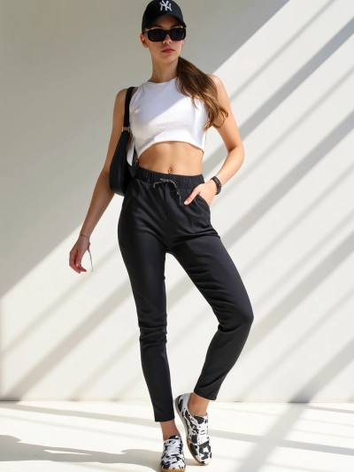 Royalfashion Женские хлопковые узкие брюки