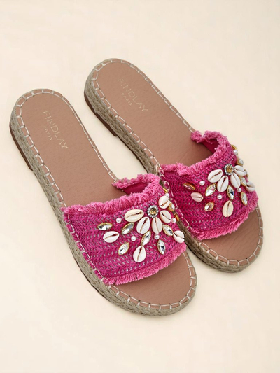 Royalfashion Callista Fuchsia Platform Shell Flippies for Ladies