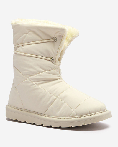 Бежевая женская обувь a'la сноубутсы Amirfu- Footwear