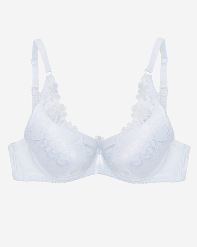 Бюстгальтер женский белый с кружевом - Нижнее белье
