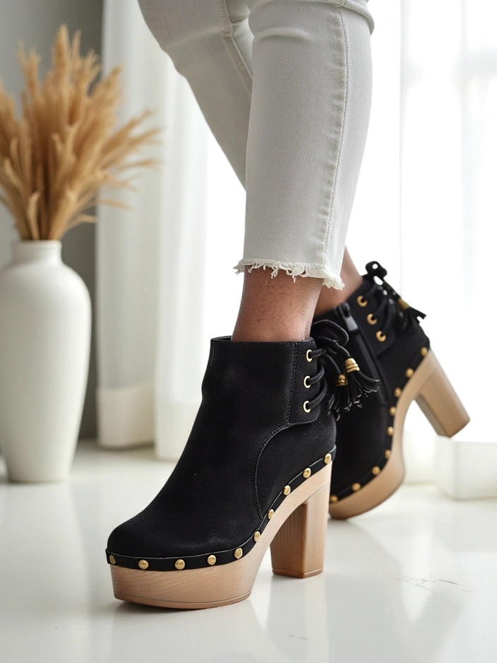 Royalfashion Женские ботильоны на толстом каблуке Bezollos