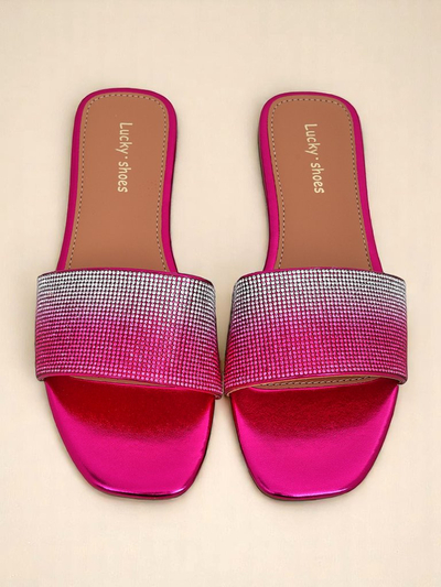 Royalfashion Женские шлепанцы с цирконами ShinyGlow