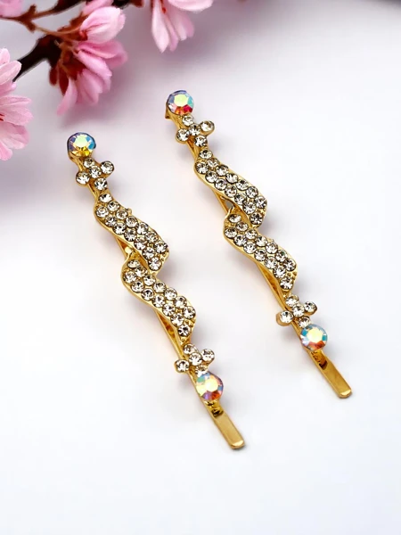 Royalfashion Plaukų segtukai su kalnų krištolo akutėmis Crystal Glow