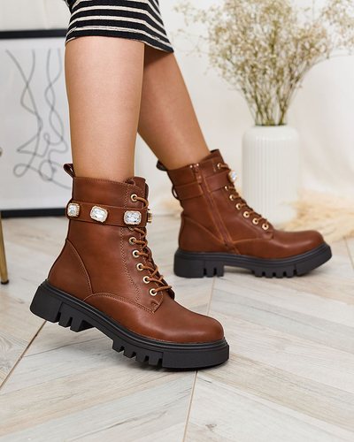 "Royalfashion" Rudi moteriški "Futiti" batai su plokščiu kulnu