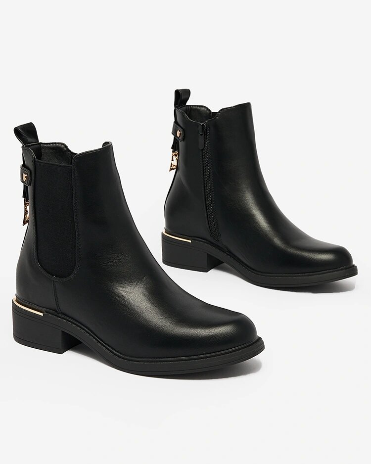 Royalfashion Черные женские сапоги a'la sztyblety из экокожи Frince