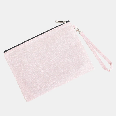 Rožinės spalvos blizgučių kosmetikos krepšys - Rankinės