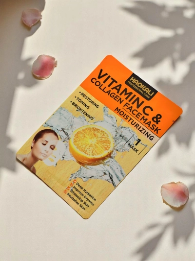 Haokali - Veido kaukė su vitaminu C ir kolagenu - drėkina, šviesina ir tonizuoja