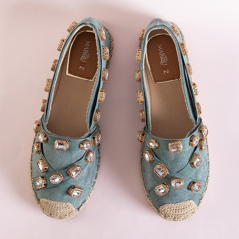 Зеленые женские эспадрильи с украшениями Wamba