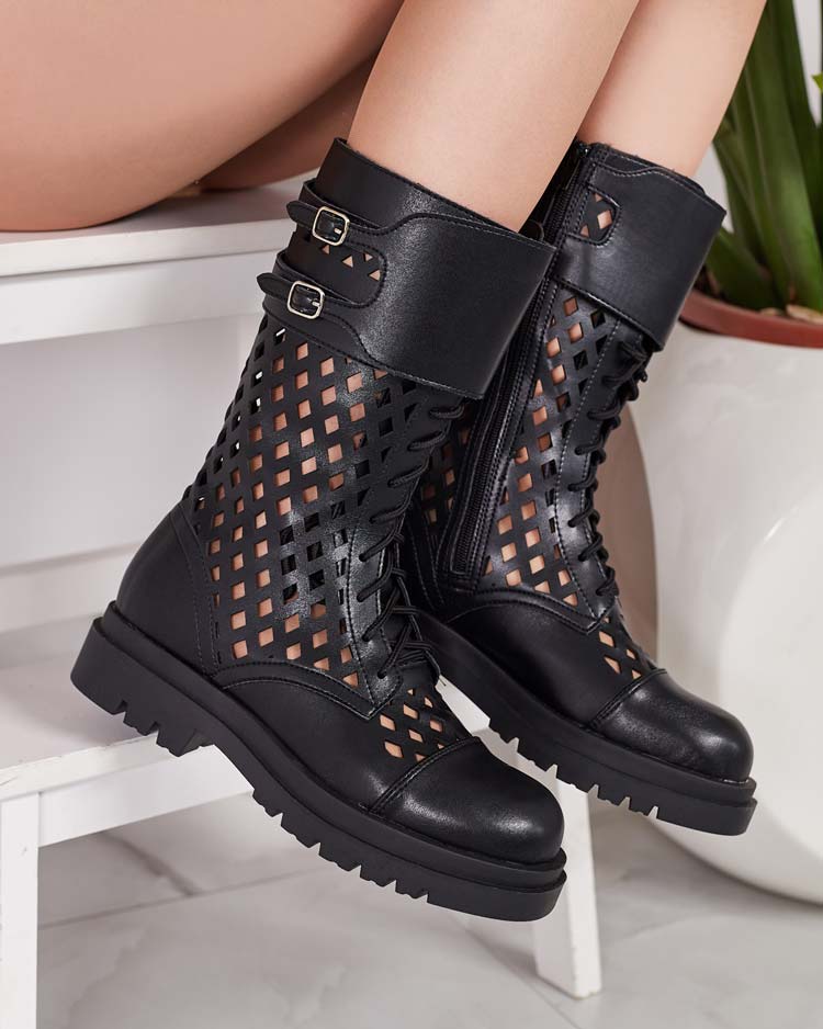 Royalfashion Женские ажурные ботинки на шнуровке Melba